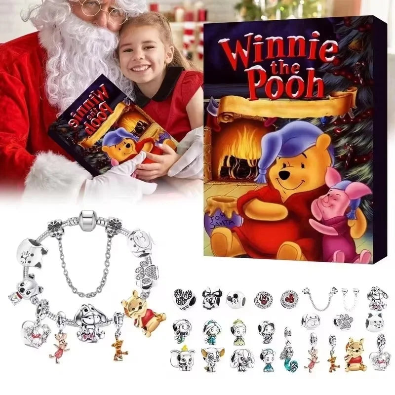 Christmas Advent Calendar Disney Bracelets 24 Days Xmas Countdown Calendar Jewelry Making Kit Kid Gifts