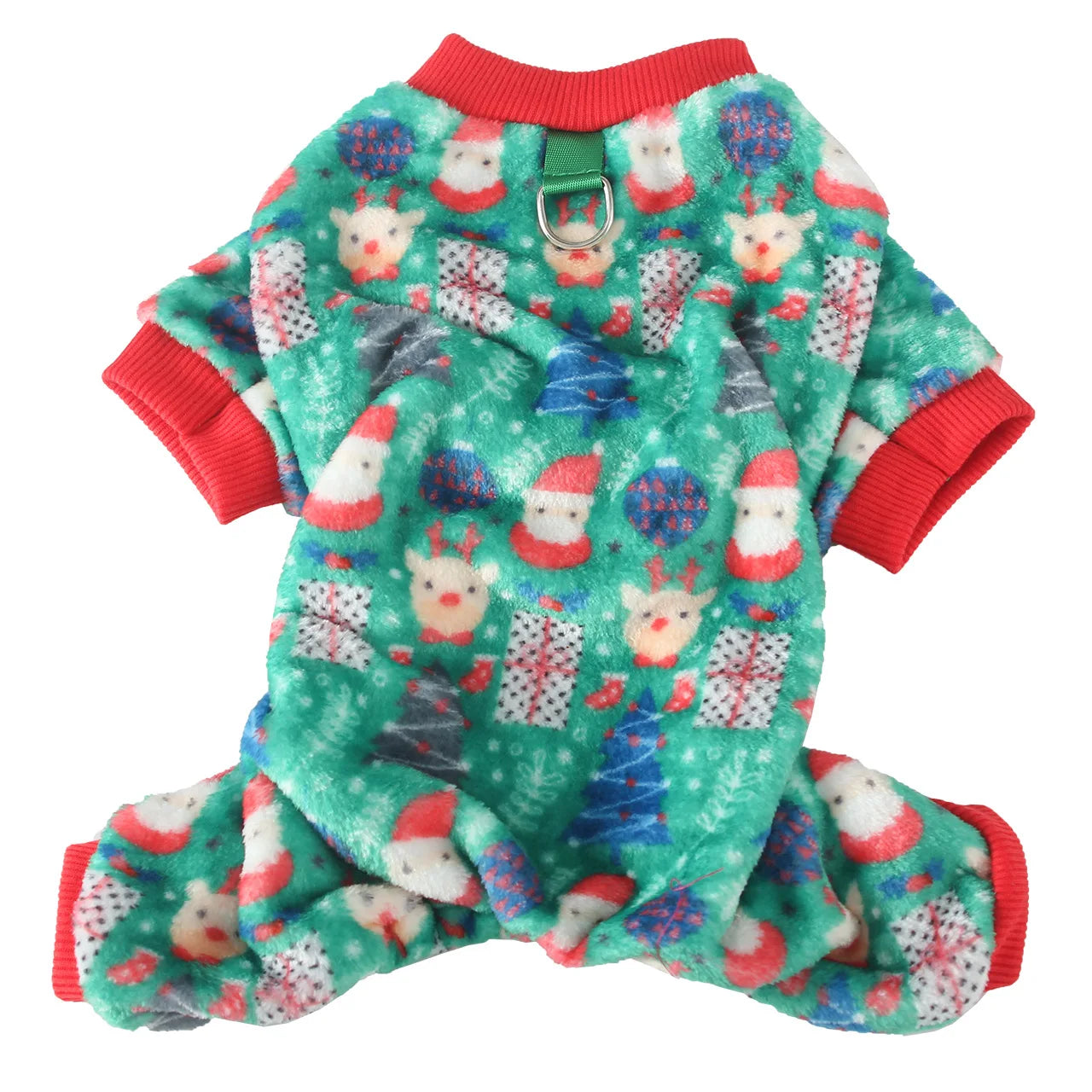 Christmas Pet Dog Pajamas for Cat Clothes Warm Pajamas Jumpsuit for Small Dogs Sleeping wear Winter Fleece Pet Chihuahua Coat