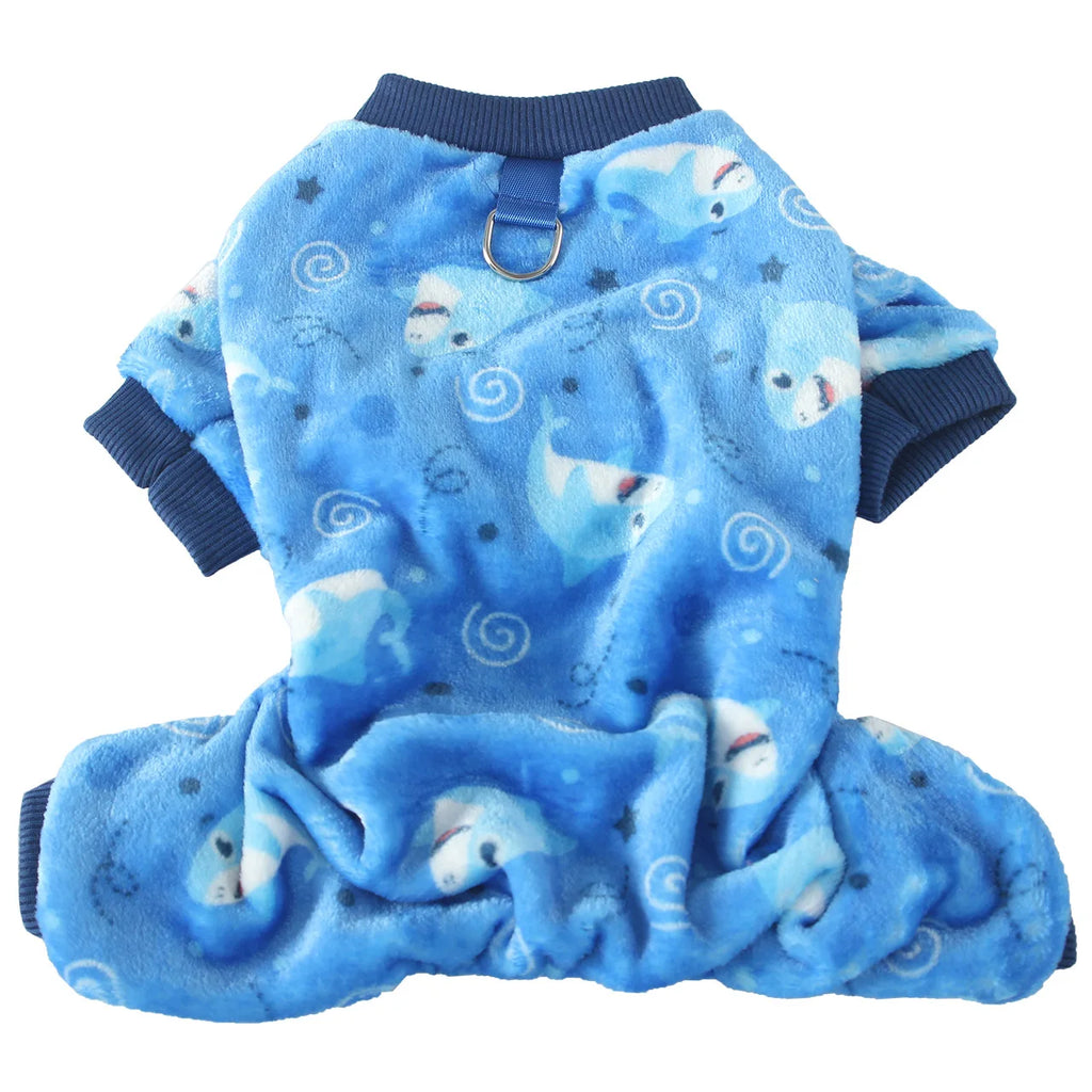 Christmas Pet Dog Pajamas for Cat Clothes Warm Pajamas Jumpsuit for Small Dogs Sleeping wear Winter Fleece Pet Chihuahua Coat