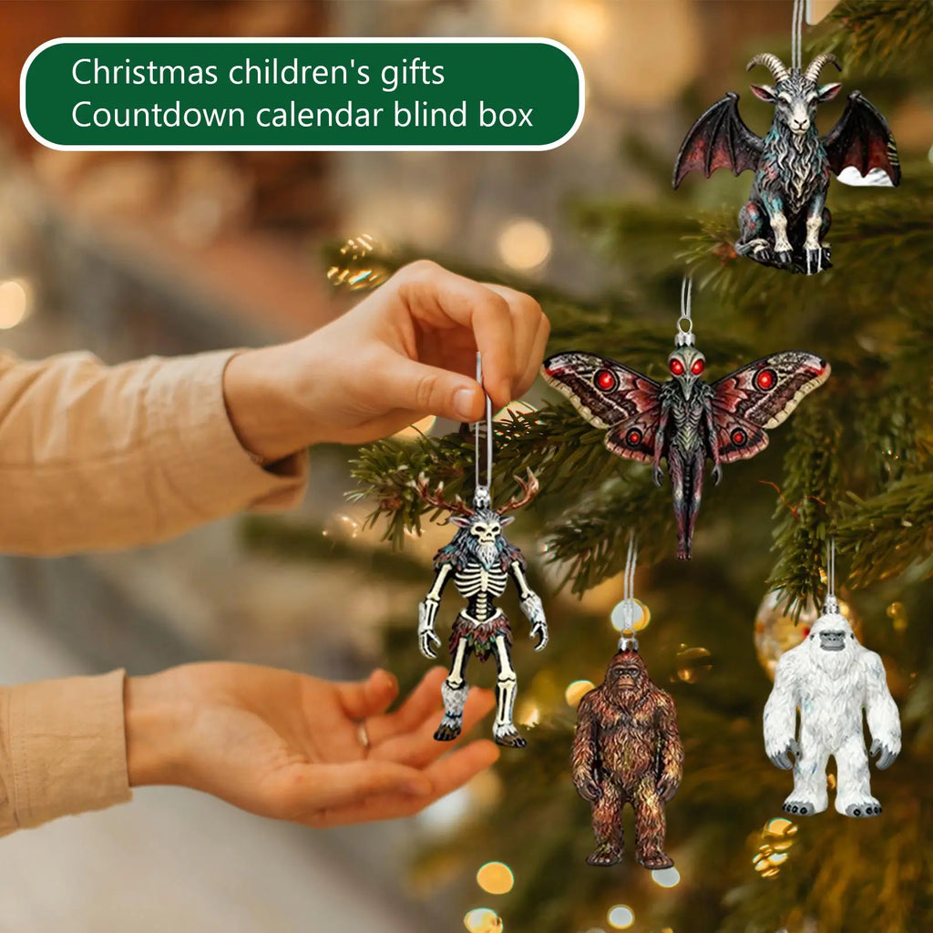 Mysteries of the Unknown, Cryptic 2D Acrylic Advent Calendar 2025, 24 Days of Monster Legends, Collectible Ornaments of Mythical