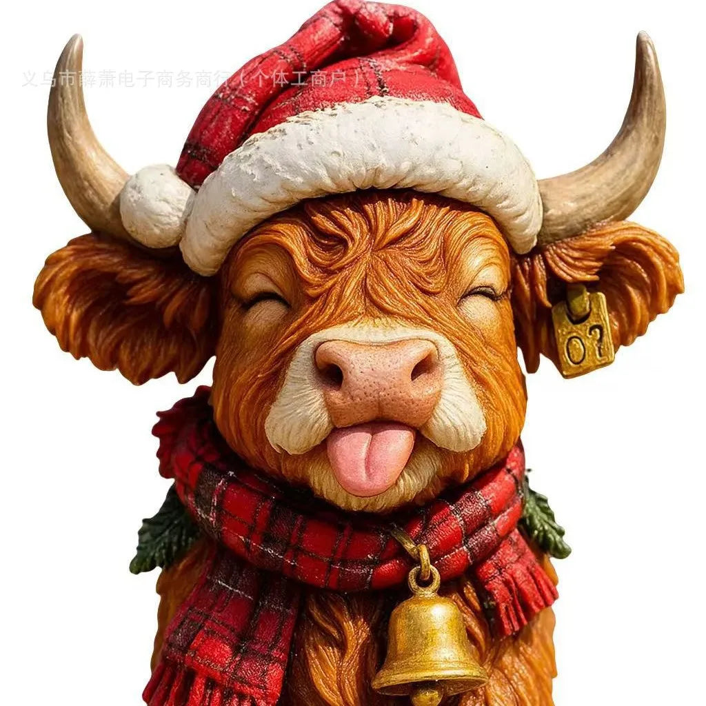 Highland Cow Advent Calendar 2025 Christmas Countdown Miniature Collectible Home Decoration Highland Cow Theme Gift