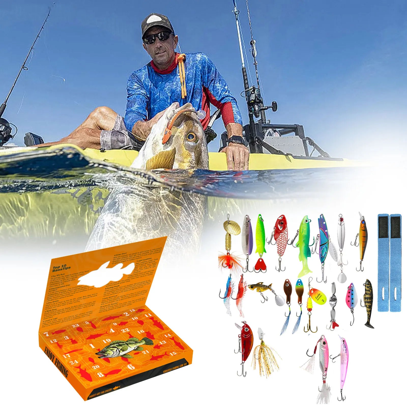 Sand Timer 60 Minutes Kids Advent Calendar 2025 Adult Fishing Advent Calendar Fishing Gifts For Men Teens Boys 24 120 Minute