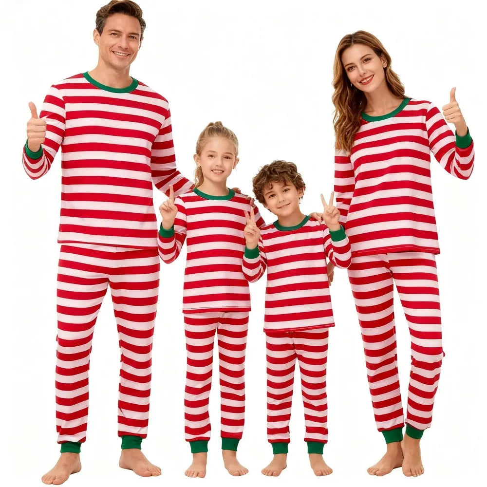 New 2025 Christmas Family Matching Pajamas Sets Father-Son Mother-Daughter Xmas Pyjamas Family Looking Outfits Couples Pijamas