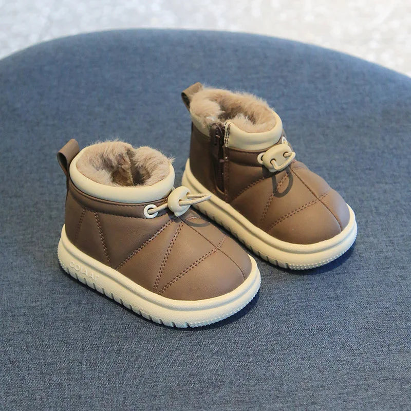 Fashion Baby First Walker 2025 Winter New High-quality Kids Snow Boots Comfort Non Slip Girls' Ankle Boots Soft Soled Boy Shoes