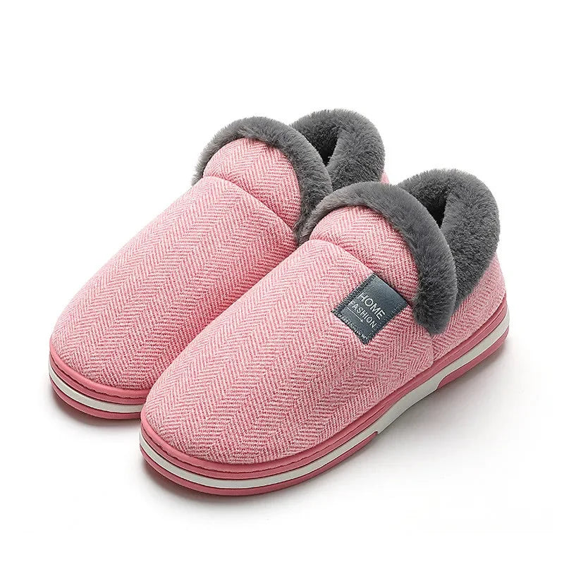 Big Size 48 49 Men Warm Home Slippers Winter Casual Shoes Women Soft Slides Couples Floor Slipper Indoor Bedroom Non Slip Flats