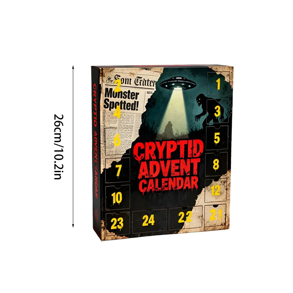 Mysteries of the Unknown, Cryptic 2D Acrylic Advent Calendar 2025, 24 Days of Monster Legends, Collectible Ornaments of Mythical