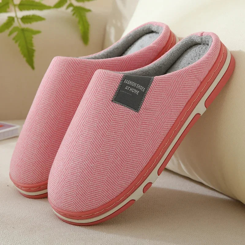 Big Size 48 49 Men Home Slippers Women Winter Warm Slides Casual Flurry Shoes Couples Indoor Non-slip Bedroom Comfort Flats