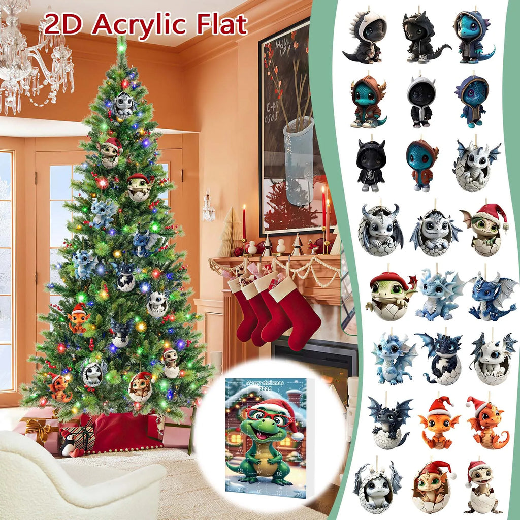 Countdown Movie 1968 Christmas Tree Acrylic Pendant Dragon Advent Calendar Christmas Countdown Retirement Countdown Clock Desk