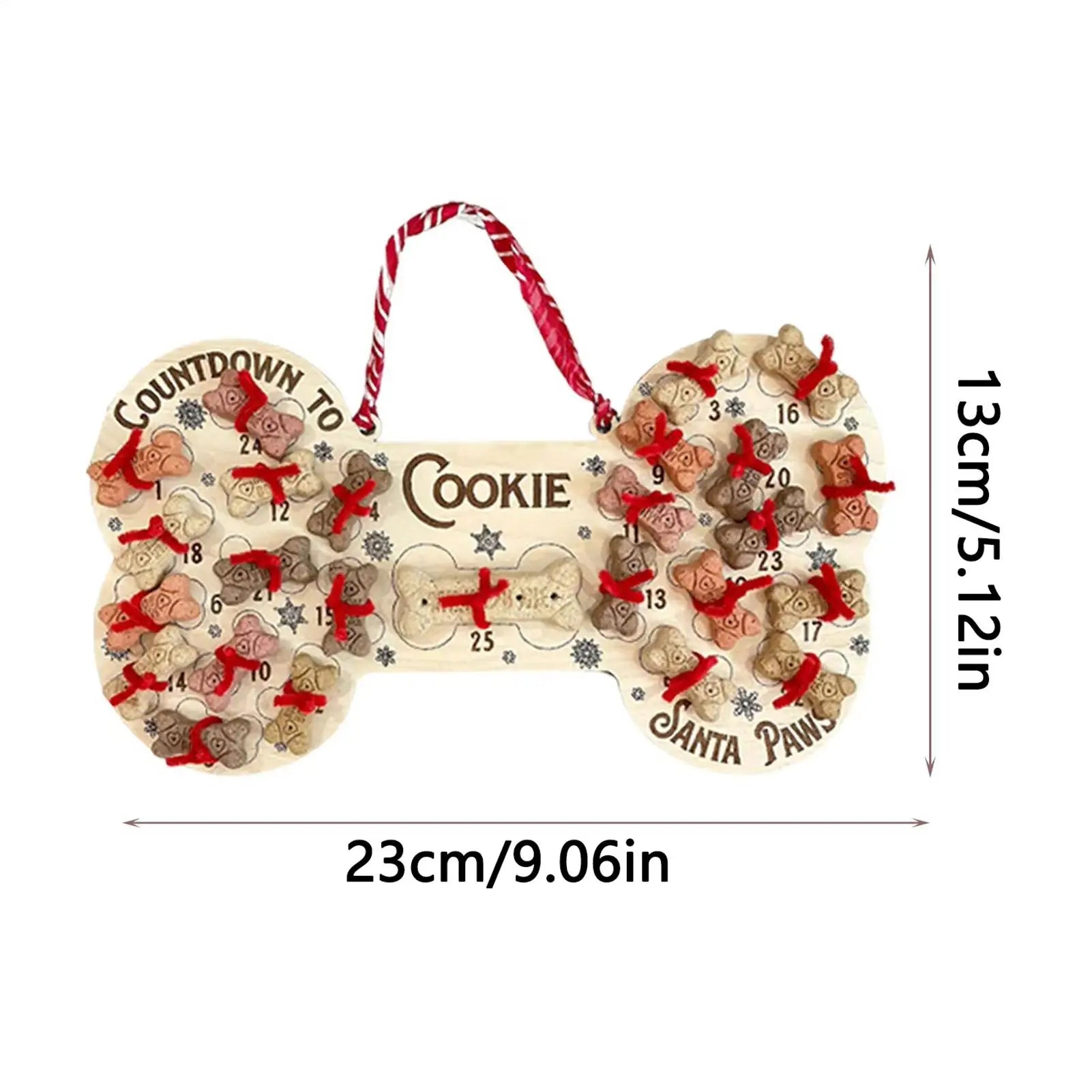 25 Days Dog Bone Christmas Countdown Advent Calendar Sign Wooden Ornament Christmas Decoration 2025 For Home Decor