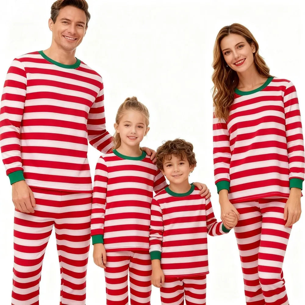New 2025 Christmas Family Matching Pajamas Sets Father-Son Mother-Daughter Xmas Pyjamas Family Looking Outfits Couples Pijamas