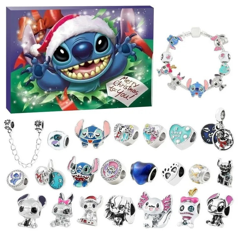 Stock Stitch Minnie Christmas Advent Calendar Bracelets 24 Days Countdown Calendar Diy Jewelry Making Kit Kids Gift For Friends