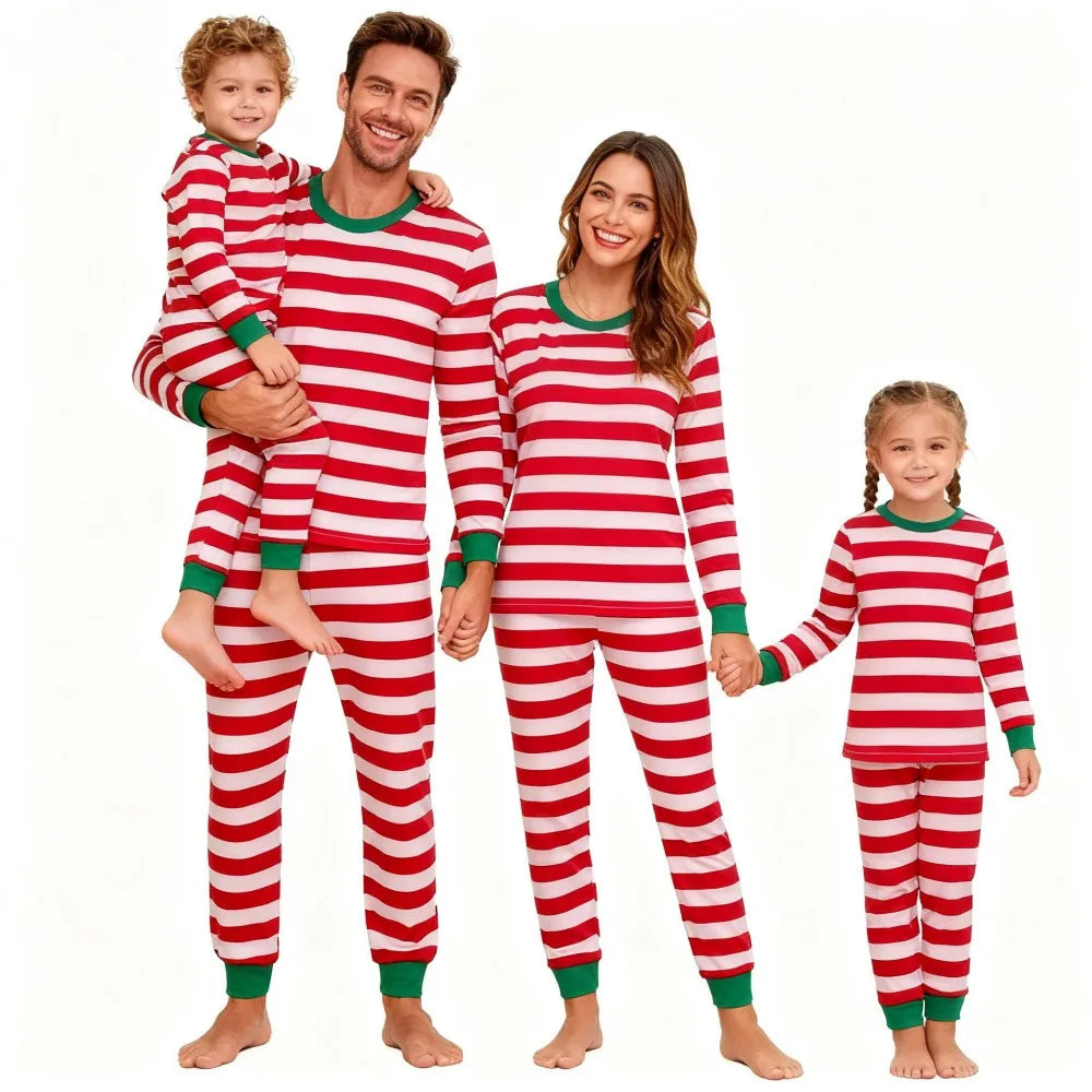 New 2025 Christmas Family Matching Pajamas Sets Father-Son Mother-Daughter Xmas Pyjamas Family Looking Outfits Couples Pijamas