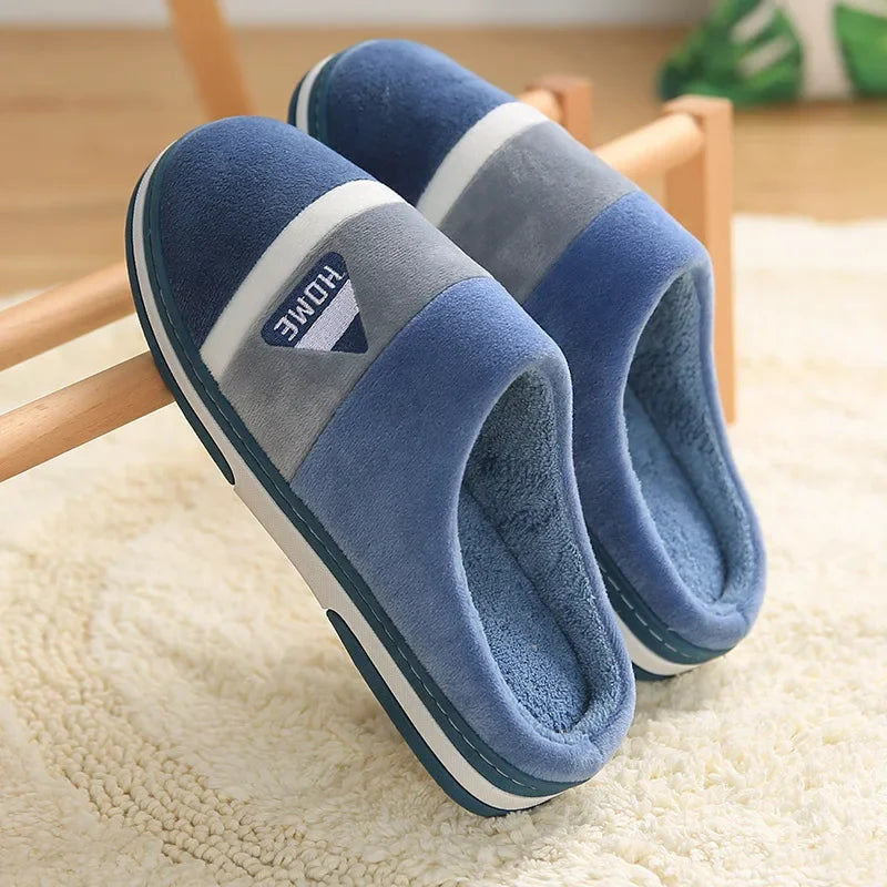 Big Size 48 49 Men Home Slippers Women Winter Warm Slides Casual Flurry Shoes Couples Indoor Non-slip Bedroom Comfort Flats
