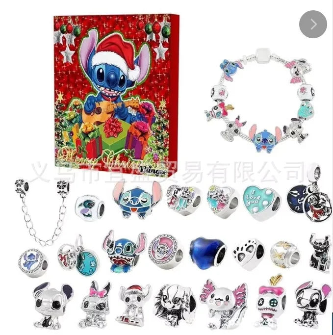 Christmas Advent Calendar Disney Bracelets 24 Days Xmas Countdown Calendar Jewelry Making Kit Kid Gifts