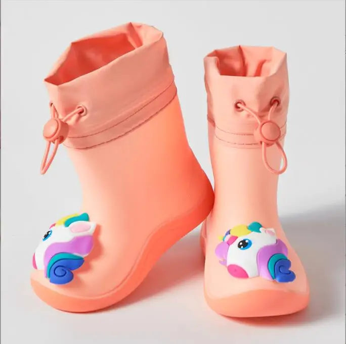 Newest Girl Rainboots Classic Waterproof Children's Shoes Kids Rain Boots Pvc Rubber Boots Kids Water Shoes Boy Rain Boots