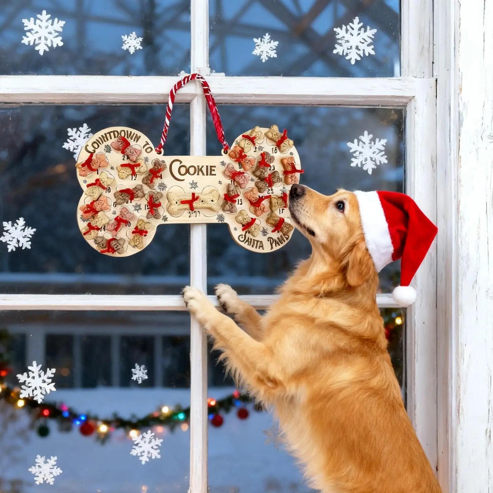 25 Days Dog Bone Christmas Countdown Advent Calendar Sign Wooden Ornament Christmas Decoration 2025 For Home Decor