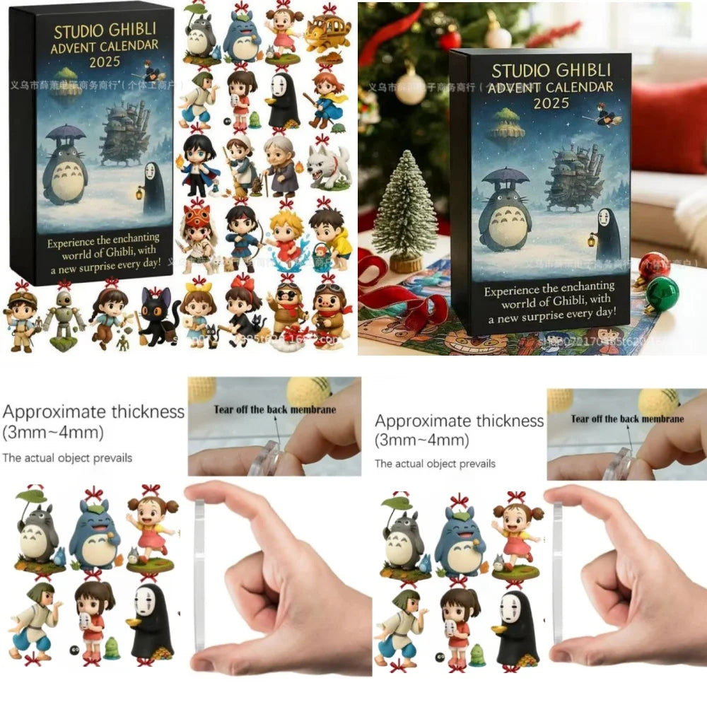 New Classic Studio Ghibli Anime Christmas Advent Calendar Toy Figure Collectible Items Animation Derivatives Cosplay Accessories
