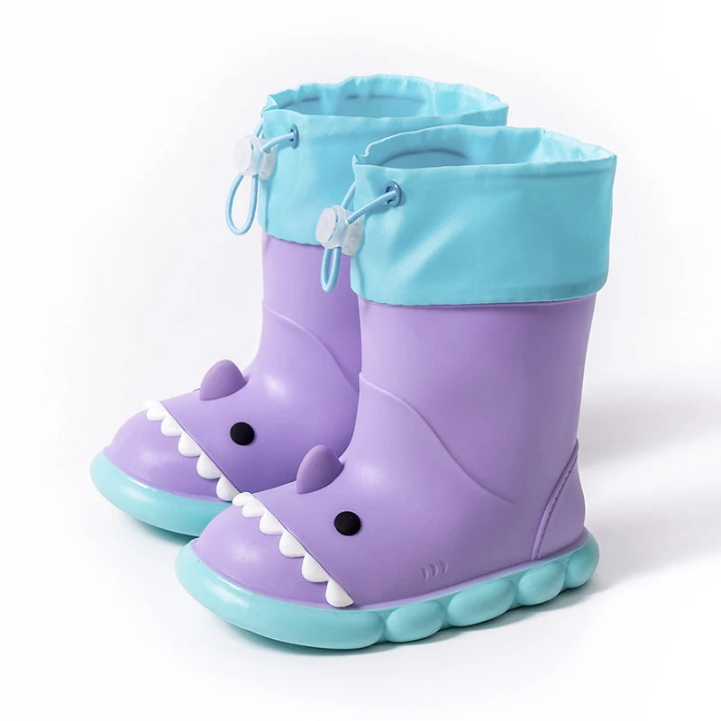 Rain Boots Kids Boy Waterproof Light and Handy Toddler Water Shoes for Girls Children sharks Rain Boots