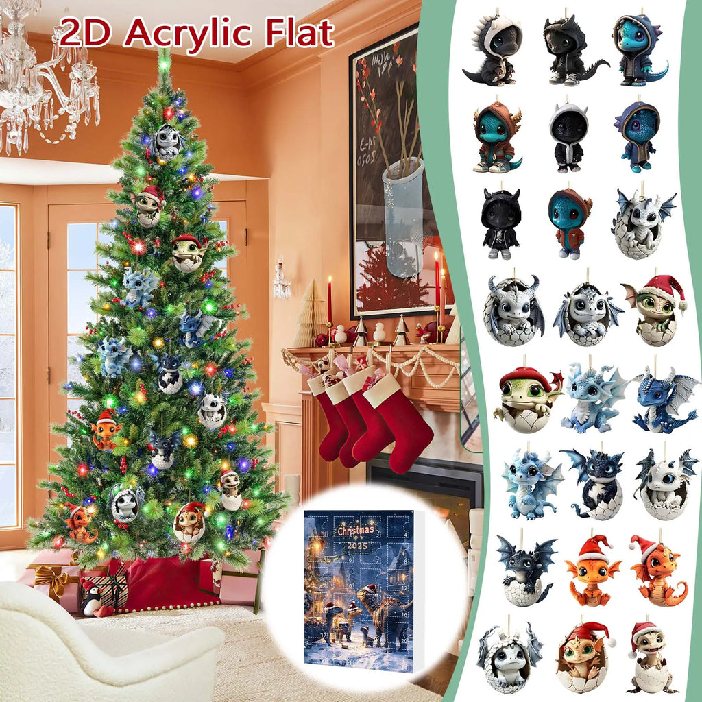 Countdown Movie 1968 Christmas Tree Acrylic Pendant Dragon Advent Calendar Christmas Countdown Retirement Countdown Clock Desk