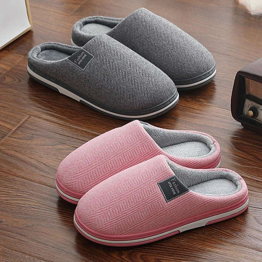 Winter Warm Fur Slippers for Men Women Couples House Non Slip Soft Shoes Comfort Flat Heel Home Indoor Bedroom Plush Slippers