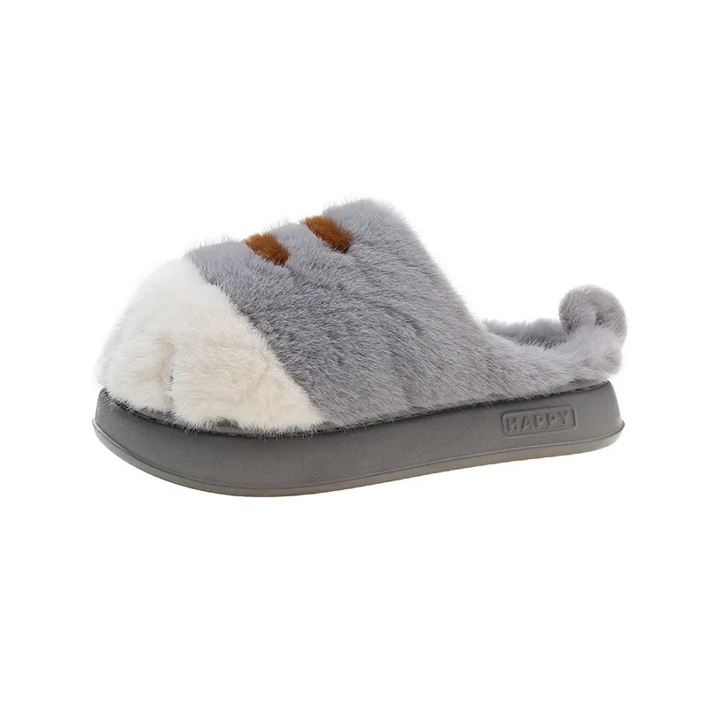 New cuddly panda shoes women's winter loafers slides slippers woman fluffy slip on shoes ladies animal warm fuzzy home slippers