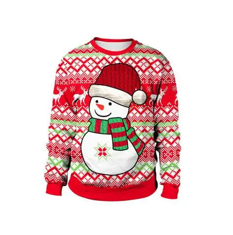 2025 Ugly Christmas Fake sweater Gift, Christmas Elf Funny pullover, Party Birthday Snowman, Christmas Sweatshirt