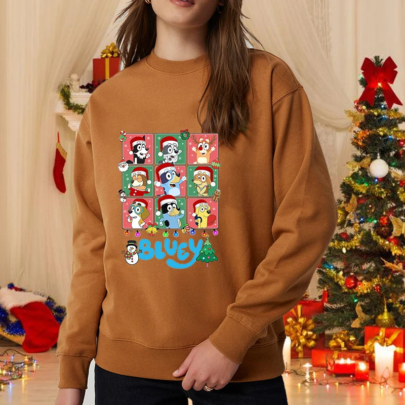 Cute Cartoon Anime Christmas Pullover Sweater Women's Fashion Long-Sleeve Christmas Sweatshirt Christmas Gift Apparel