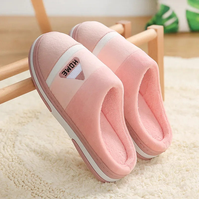 Big Size 48 49 Men Home Slippers Women Winter Warm Slides Casual Flurry Shoes Couples Indoor Non-slip Bedroom Comfort Flats