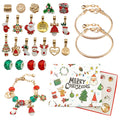 24Pcs Necklace Pendant Christmas Countdown Advent Calendar Box Set Christmas Themed DIY Bracelet Christmas Surprise Gift Box