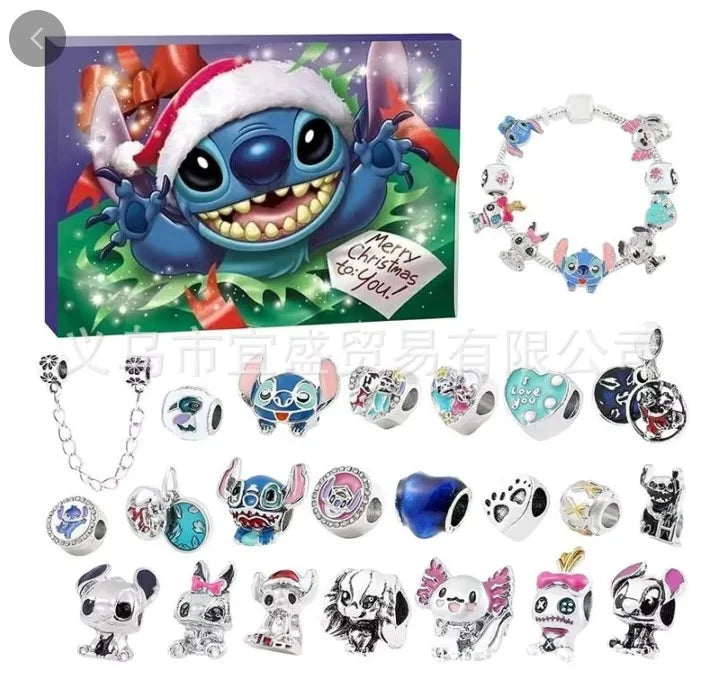 Christmas Advent Calendar Disney Bracelets 24 Days Xmas Countdown Calendar Jewelry Making Kit Kid Gifts