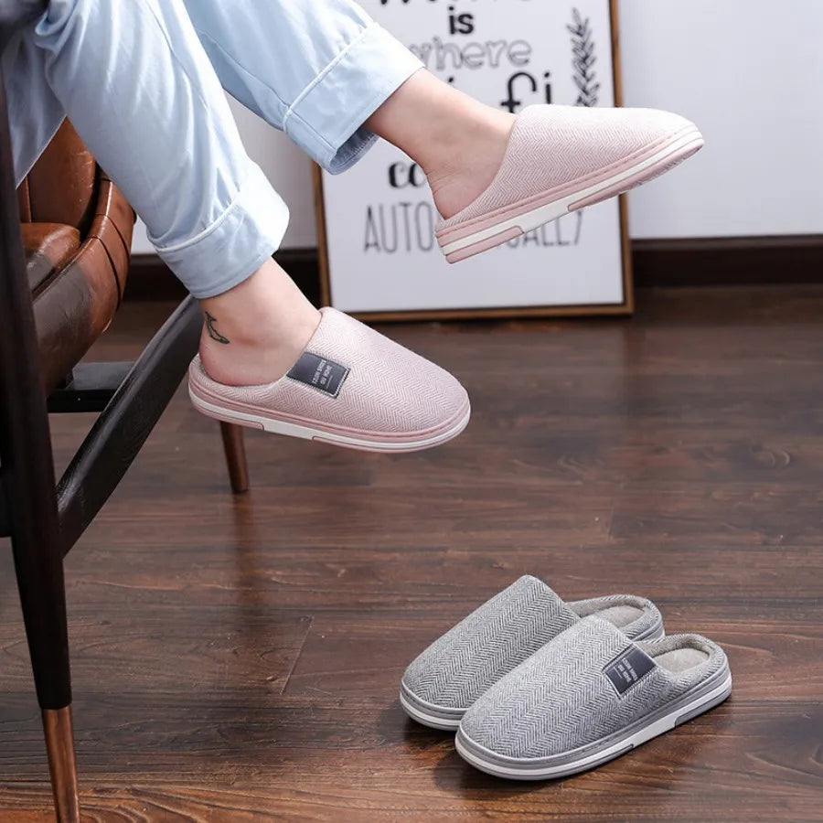 Winter Warm Fur Slippers for Men Women Couples House Non Slip Soft Shoes Comfort Flat Heel Home Indoor Bedroom Plush Slippers