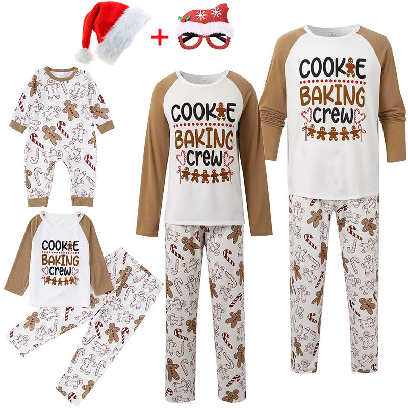Cotton Mother Kids Family Matching Christmas Pajama Sets Letter Print Parent-child Brother Sister Look Sleepwear Couple Pyjamas