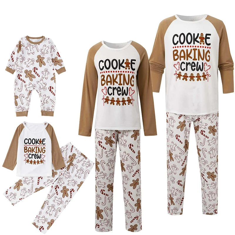 Cotton Mother Kids Family Matching Christmas Pajama Sets Letter Print Parent-child Brother Sister Look Sleepwear Couple Pyjamas