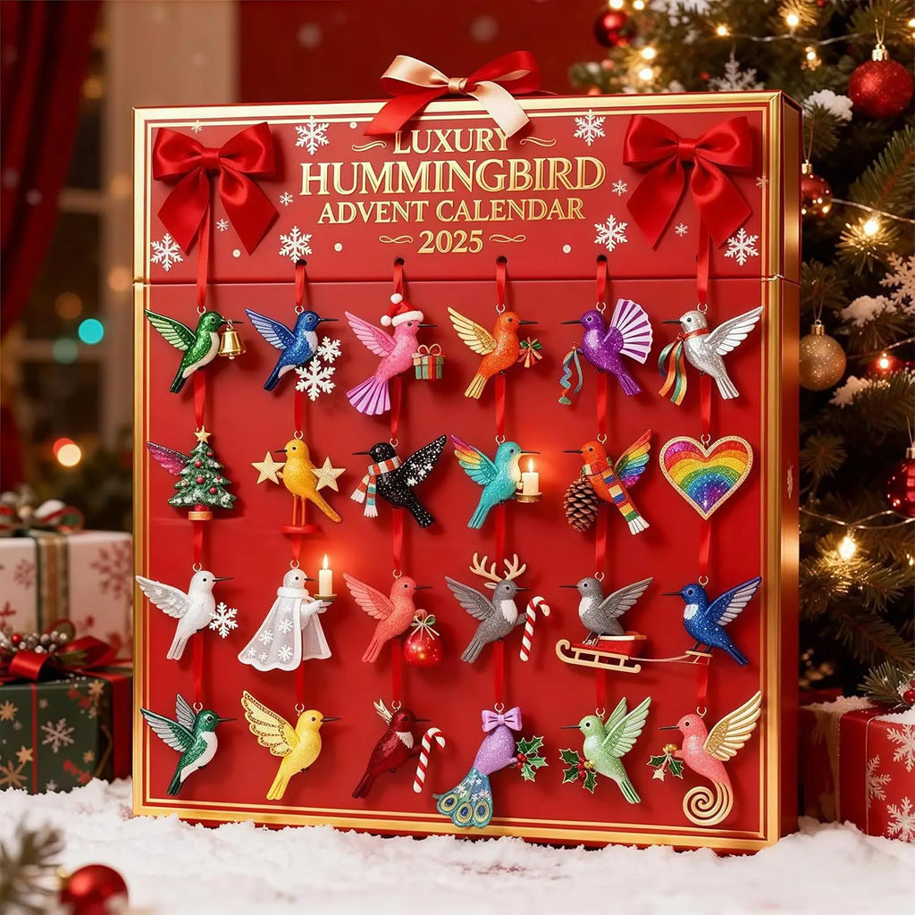 Hummingbird Advent Calendar Graceful Bird Ornaments Christmas Countdown Set Acrylic Miniature Bird Decorations For Home Decor