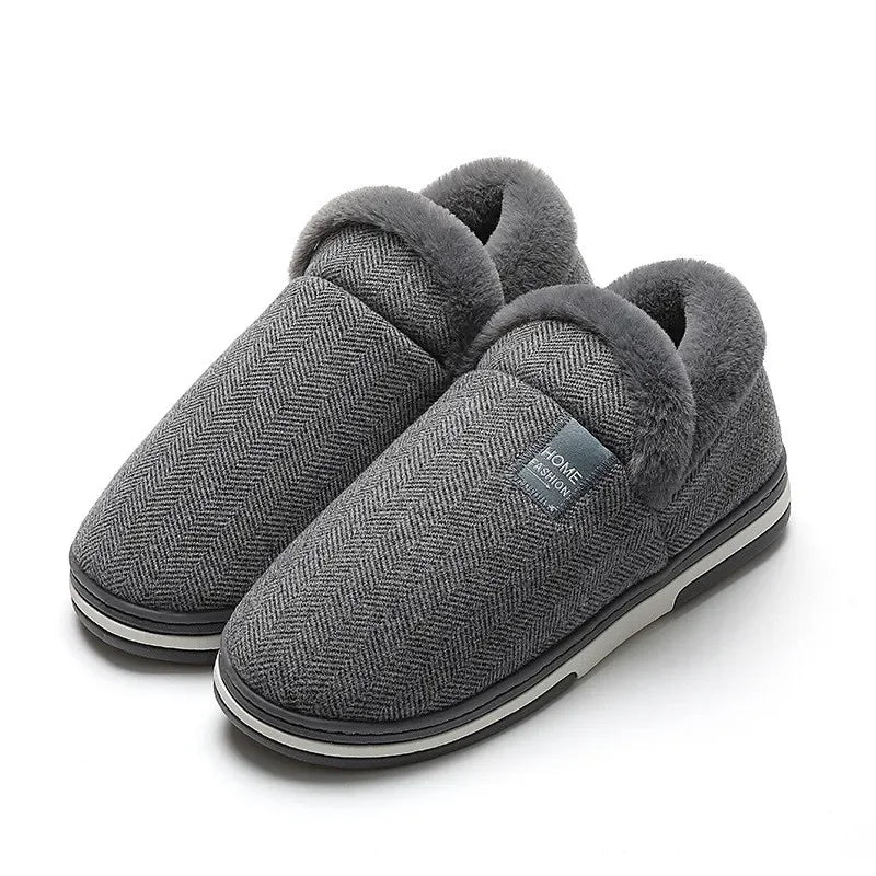 Big Size 48 49 Men Warm Home Slippers Winter Casual Shoes Women Soft Slides Couples Floor Slipper Indoor Bedroom Non Slip Flats