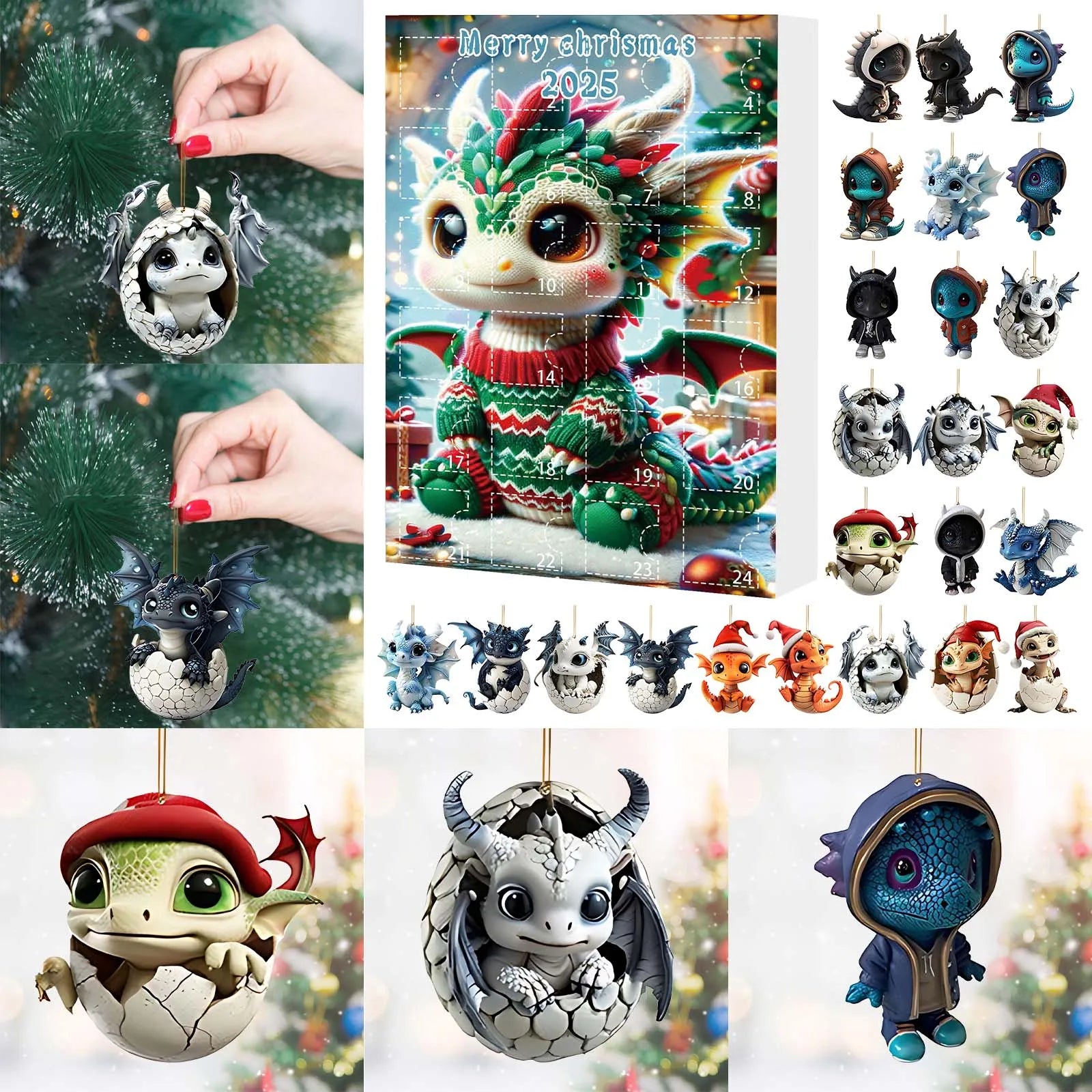 Countdown Movie 1968 Christmas Tree Acrylic Pendant Dragon Advent Calendar Christmas Countdown Retirement Countdown Clock Desk