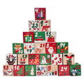 24pcs/set Christmas Advent Calendar Boxes Xmas Cute Cartoon Cube 24 Days Countdown Gift Candy Packaging Paper Box Party Decor