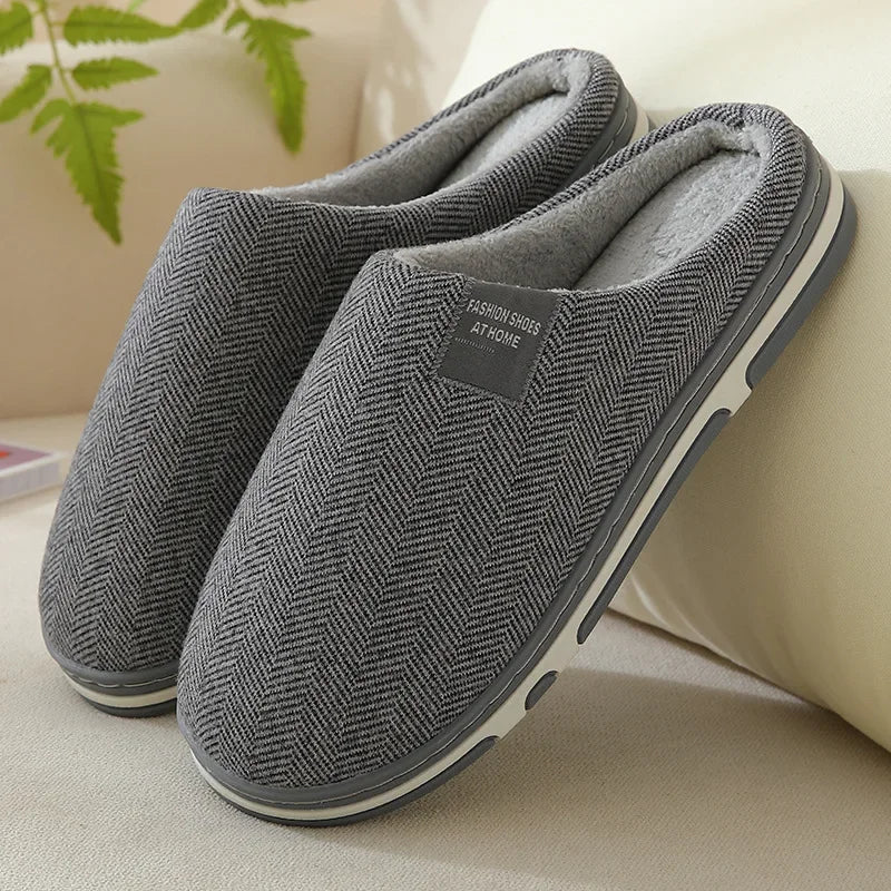 Big Size 48 49 Men Home Slippers Women Winter Warm Slides Casual Flurry Shoes Couples Indoor Non-slip Bedroom Comfort Flats
