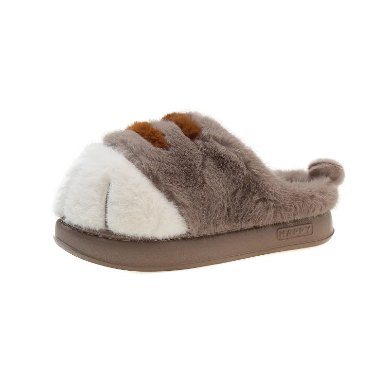 New cuddly panda shoes women's winter loafers slides slippers woman fluffy slip on shoes ladies animal warm fuzzy home slippers