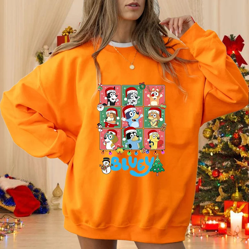 Cute Cartoon Anime Christmas Pullover Sweater Women's Fashion Long-Sleeve Christmas Sweatshirt Christmas Gift Apparel