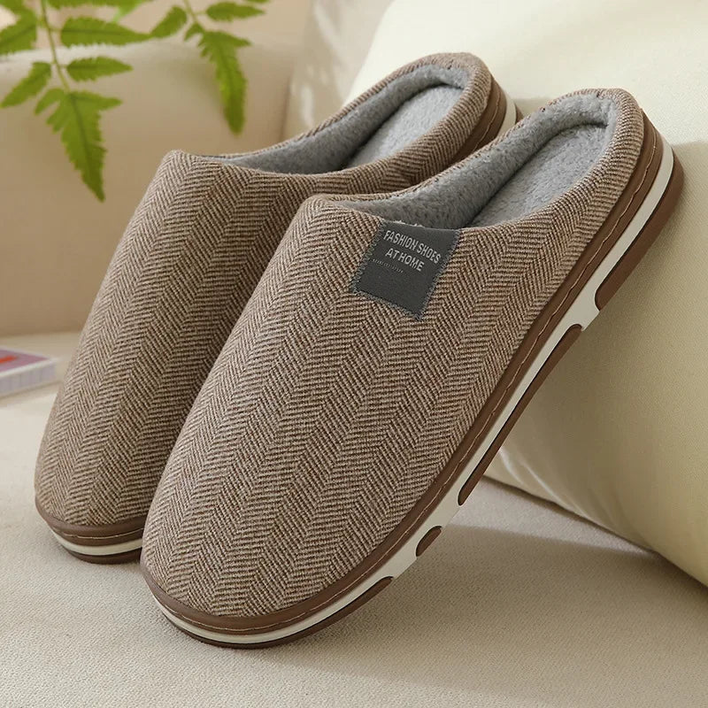Big Size 48 49 Men Home Slippers Women Winter Warm Slides Casual Flurry Shoes Couples Indoor Non-slip Bedroom Comfort Flats