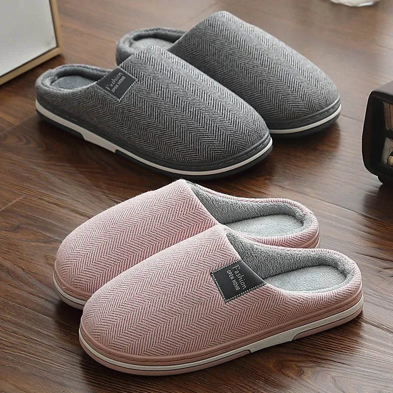 Big Size 48 49 Men Warm Home Slippers Winter Casual Shoes Women Soft Slides Couples Floor Slipper Indoor Bedroom Non Slip Flats