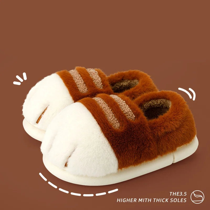 New cuddly panda shoes women's winter loafers slides slippers woman fluffy slip on shoes ladies animal warm fuzzy home slippers